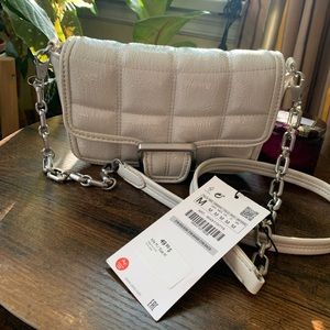 Zara quilted ecru clutch/crossbody bag